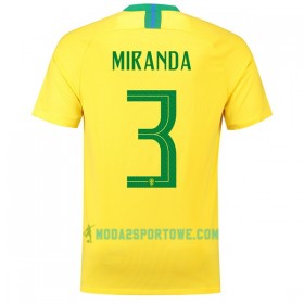 Koszulka Brazylia Miranda 3 Mistrzostwa Świata 2018 Domowe Stroje Piłkarskie